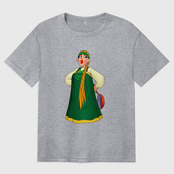 Футболка оверсайз женская Баба, цвет: меланж