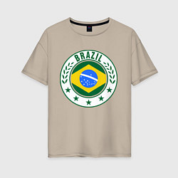 Футболка оверсайз женская Brazil 2014, цвет: миндальный