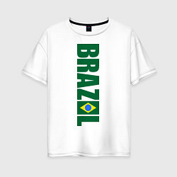 Футболка оверсайз женская Brazil Football, цвет: белый