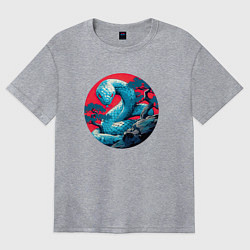 Футболка оверсайз женская Japan serpent, цвет: меланж