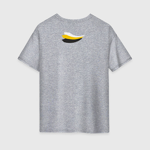 Женская футболка оверсайз Без труда не вытащишь и рыбку - флаг надпись черна / Меланж – фото 2