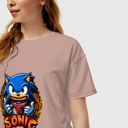 Футболка оверсайз женская Sonicexe, цвет: пыльно-розовый — фото 2