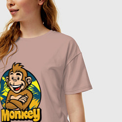 Футболка оверсайз женская Monkey jungle, цвет: пыльно-розовый — фото 2