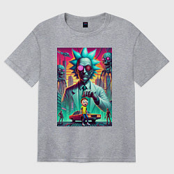 Футболка оверсайз женская Рик подарил Морти автомобиль - нейроарт, цвет: меланж