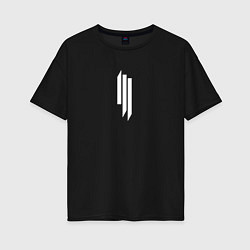 Футболка оверсайз женская Skrillex - logo, цвет: черный