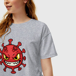 Футболка оверсайз женская Коварный вирус, цвет: меланж — фото 2