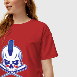 Футболка оверсайз женская Punk baseball, цвет: красный — фото 2
