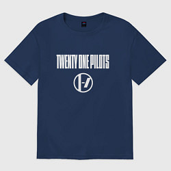 Футболка оверсайз женская Twenty one pilots - logo, цвет: тёмно-синий