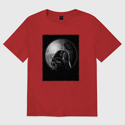 Футболка оверсайз женская Дарт Вейдер звезда смерти, цвет: красный