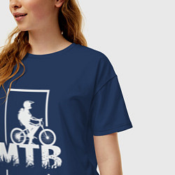 Футболка оверсайз женская Горный байк, цвет: тёмно-синий — фото 2