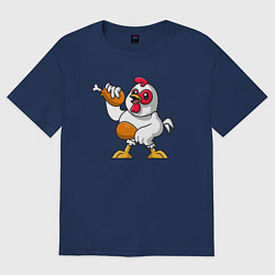Футболка оверсайз женская Куриные ножки, цвет: тёмно-синий
