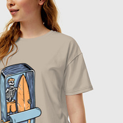 Футболка оверсайз женская Серфер в консерве, цвет: миндальный — фото 2