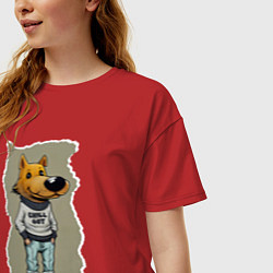 Футболка оверсайз женская Чилловый пацык, цвет: красный — фото 2