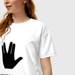 Футболка оверсайз женская Вулканский салют, цвет: белый — фото 2