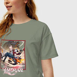 Футболка оверсайз женская Цзяоцю, цвет: авокадо — фото 2