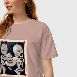 Футболка оверсайз женская Арт джокер, цвет: пыльно-розовый — фото 2