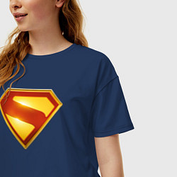 Футболка оверсайз женская Супермен Джеймса Ганна лого, цвет: тёмно-синий — фото 2