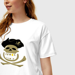 Футболка оверсайз женская Веселый пират, цвет: белый — фото 2