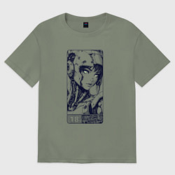 Футболка оверсайз женская Футуристичная кибернетическая девушка, цвет: авокадо