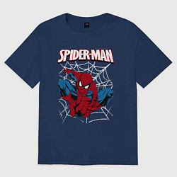 Футболка оверсайз женская Человек паук, цвет: тёмно-синий