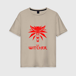 Футболка оверсайз женская The witcher games, цвет: миндальный