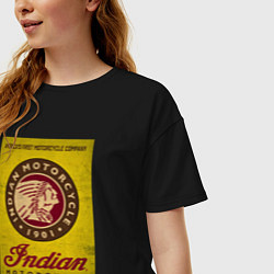 Футболка оверсайз женская Indian motorcycle, цвет: черный — фото 2