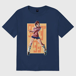 Футболка оверсайз женская Momo Ayase, цвет: тёмно-синий