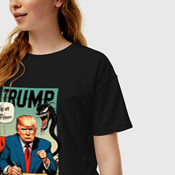 Футболка оверсайз женская Trump - we are Venom meme, цвет: черный — фото 2