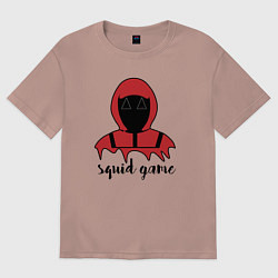 Футболка оверсайз женская Squid game man, цвет: пыльно-розовый