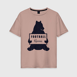 Футболка оверсайз женская Bear football, цвет: пыльно-розовый