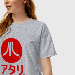 Футболка оверсайз женская Atari japan logo, цвет: меланж — фото 2