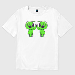 Футболка оверсайз женская Пришелец дай пять, цвет: белый