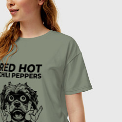 Футболка оверсайз женская Red Hot Chili Peppers - rock dog, цвет: авокадо — фото 2