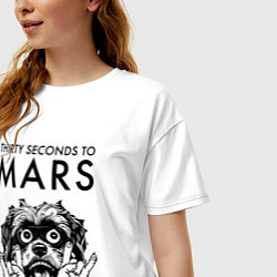 Футболка оверсайз женская Thirty Seconds to Mars - rock dog, цвет: белый — фото 2