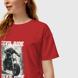 Футболка оверсайз женская Devil ride, цвет: красный — фото 2