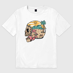 Футболка оверсайз женская Skull summer, цвет: белый