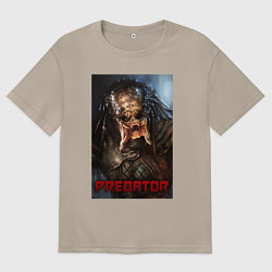 Футболка оверсайз женская Predator movie, цвет: миндальный