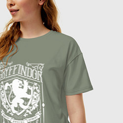Футболка оверсайз женская Гарри Поттер - герб гриффиндор, цвет: авокадо — фото 2