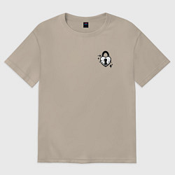 Футболка оверсайз женская Сердце под замком, цвет: миндальный