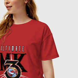 Футболка оверсайз женская Ultimate mortal kombat - logo, цвет: красный — фото 2