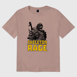 Футболка оверсайз женская Яростный скелет, цвет: пыльно-розовый