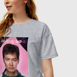 Футболка оверсайз женская Игра в кальмара Сон Ки-Хун, цвет: меланж — фото 2