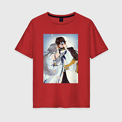 Футболка оверсайз женская Джун Ли и Гуй Джун, цвет: красный