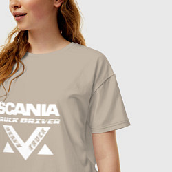 Футболка оверсайз женская Scania truck driver, цвет: миндальный — фото 2