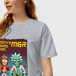 Футболка оверсайз женская Mortys boxing team - ai art fantasy, цвет: меланж — фото 2