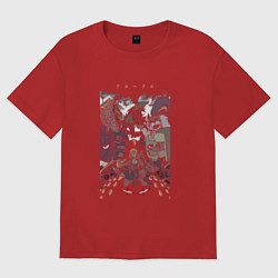 Футболка оверсайз женская Дорохедоро все персонажи, цвет: красный