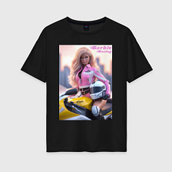 Женская футболка оверсайз Barbie racing - Kawasaki Ninja