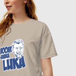 Футболка оверсайз женская Boom shaka Luka, цвет: миндальный — фото 2