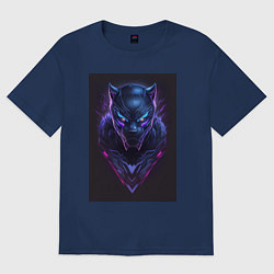 Футболка оверсайз женская Маска Черной пантеры, цвет: тёмно-синий