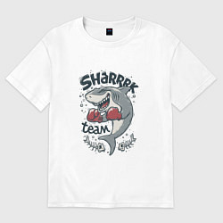 Футболка оверсайз женская Shark team, цвет: белый